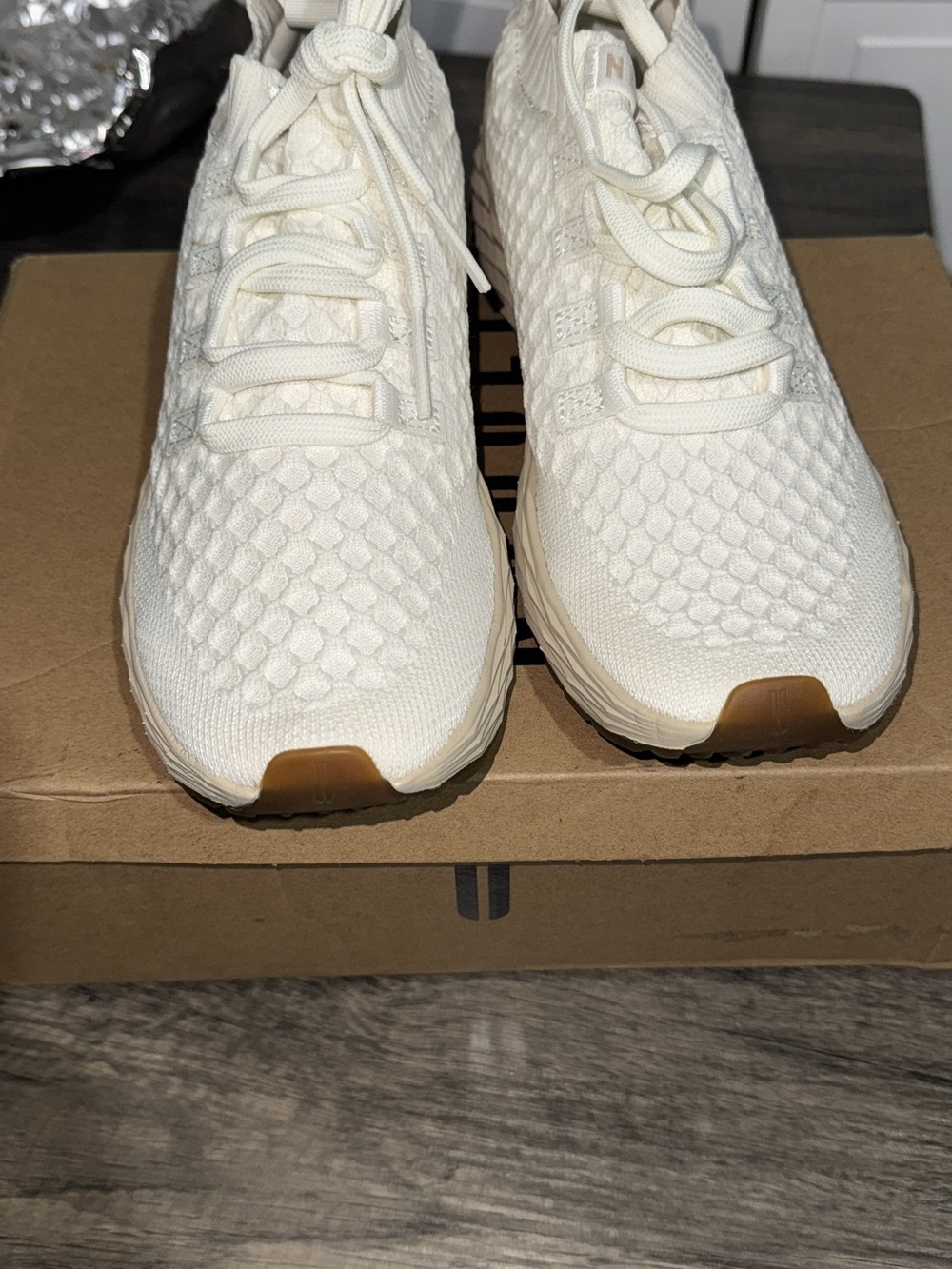 NOBULL Cream White Knit Sneakers - Picture 3 of 4